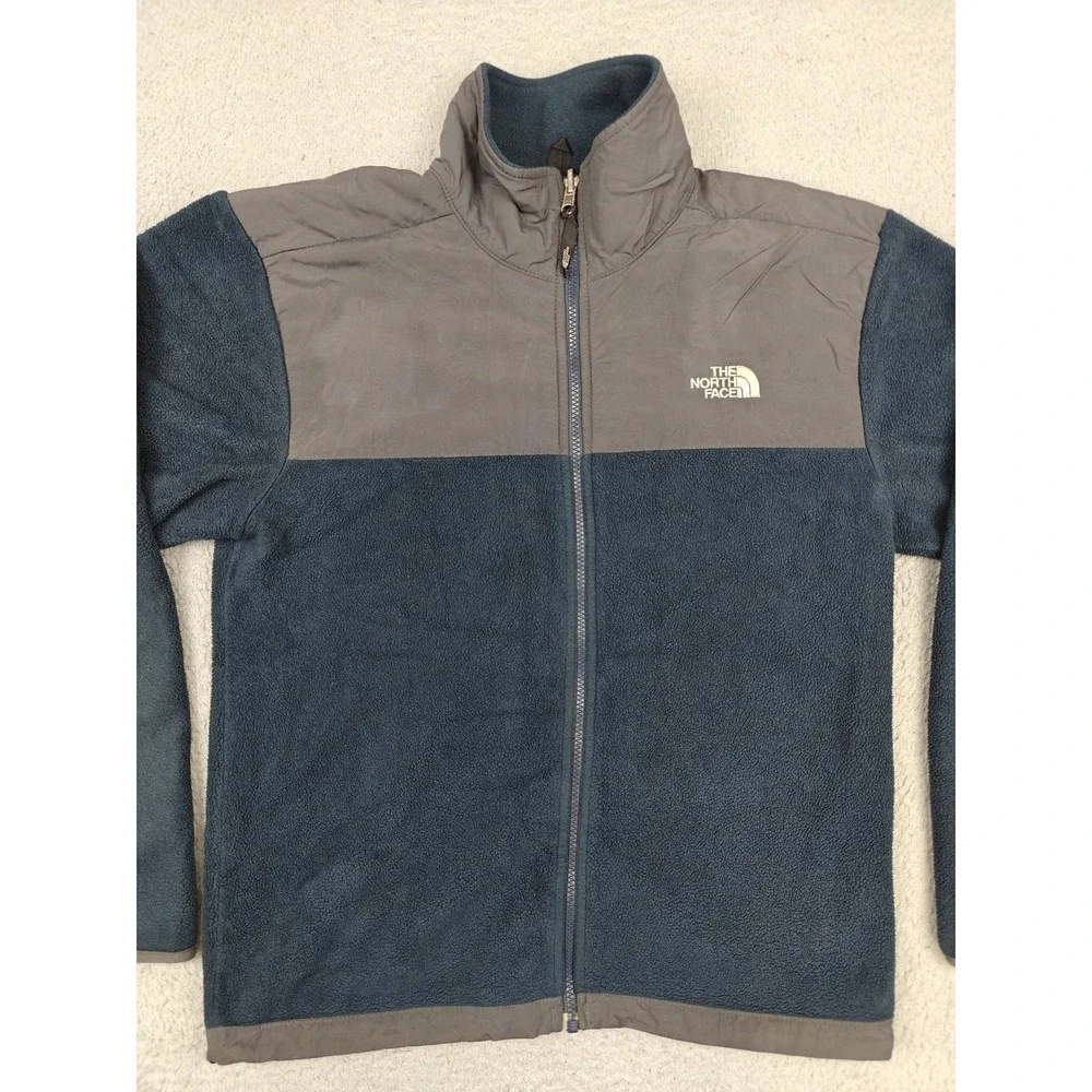 The North Face Jacket Mens Small Blue Gray‎ Polartec Fleece Full Zip Pockets